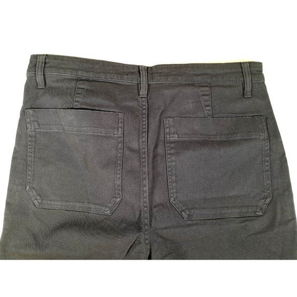 Quince Organic Stretch Cotton Twill Wide-Leg Crop Pant Black Size 32 NWT - Picture 5 of 13